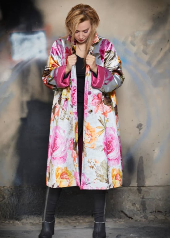 Roula Harb — Rose Floral Coat, front