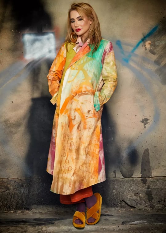 Roula Harb — Sunset Watercolor Coat, front