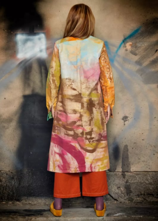 Roula Harb — Sunset Watercolor Coat, back